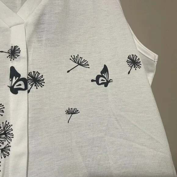 White & Black Summer Top, NORACORA, Medium, NWT - Picture 9 of 9